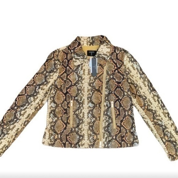 NWT! TAHARI Faux Leather Snake print Jacket Available in last two Sizes S & M - Picture 4 of 10